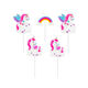 Eenhoorn kaarsen met regenboog - set van 5 - .afbeelding