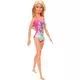 Barbie: Barbie z blondimi lasmi, v modro-roza kopalkah - .slika