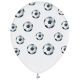 Set van 5 witte ballonnen met voetbalpatroon - .afbeelding