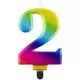 Regenboogkleurige verjaardagskaars, 8 cm - 2 st. - .afbeelding