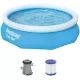 Bestway: Fast Set minkštasuprantė baseinas su filtru – 305x76 cm - .vaizdas