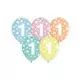 Set di 5 palloncini colorati con pois e cifra - 1 - .immagine