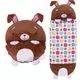 Happy Nappers: 2 vienā guļammaiss un spilvens - Beeples, brūnais zaķis - 137 cm - .attēls