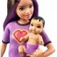 Barbie Skipper: Varuška lutka z dojenčkom - Barbie z vijoličnimi lasmi - .slika