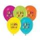 Set de 5 baloane cu inscripție Happy Birthday și model steluțe - 30 cm - .foto