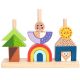 Tooky Toy: Montessori houten bouwspeelgoed - Uitstapje overdag en 's nachts - .afbeelding