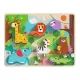 Tooky Toy: Puzzle incastru de lemn, cu forme ușor de prins - Animale sălbatice - .foto