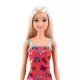 Barbie: Lutka s plavimi lasmi v roza obleki z vzorcem metuljev - .slika