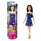 Barbie: Lutka s črnimi lasmi v modri obleki z vzorcem metuljev - .slika