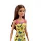 Barbie: Lutka s temnorjavimi lasmi v rumeni obleki z motivom metuljev - .slika