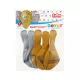 Set van 6 ballonnen met opschrift Happy New Year - goud-zilver - .afbeelding