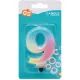 Belleza y Encanto: Vela numérica, arco iris pastel - 9 - .imagen