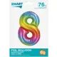 Balon u boji duge, 76 cm - broj 8 - .slika