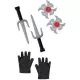 Piros harcos Ninja jelmez fegyverekkel - 116 cm - . kép
