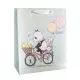 Panda op fiets, cadeautas met patroon - 26 x 32 cm - .afbeelding