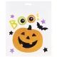 Set van raamgels met grijnzende Halloween pompoenen - .afbeelding