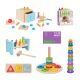 Tooky Toy: Educatief houten kinderspeelgoed set - 60 stuks - .afbeelding