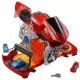 Motorfiets die verandert in parkeerplaats - rood - .afbeelding