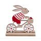 Decoração de madeira com coelho e bicicleta - 16 cm - .Imagem