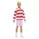 Barbie Fashionista Barátok: Fiú baba piros csíkos pulcsiban - . kép