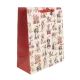 Cadeautas met patroon van honden met kerstmuts - 26 x 32 cm - .afbeelding