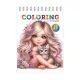 Meow libro da colorare a spirale con adesivo, 12 pagine - .immagine