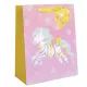 Geschenktüte mit glitzerndem Regenbogen-Pony-Muster - 18 x 23 cm - . bild aus