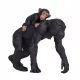 Mojo: Scimpanzé con cucciolo - figura dipinta a mano - .immagine