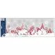 Kabouter en sneeuwpop patroon glitter raamsticker - 60 X 23 cm, diverse soorten - .afbeelding