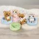 Nici Green: Gato listrado de pelúcia em cesta - 12 cm - .Imagem