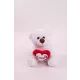Teddybeer met hart - 15 cm, wit - .afbeelding