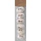 Huevos decorativos con patrón de conejo - blanco, 6 piezas, 6 cm - .imagen