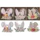 Houten konijnoor decoratie - op te hangen, 9 stuks, 5 cm - .afbeelding
