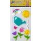 Raamgel met lentemotief - Bloemen met gieter - .afbeelding