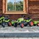 Falk: Trator a pedais Claas - com reboque - .Imagem
