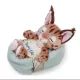Nici : peluche lynx endormi dans un panier - 12 cm - .image