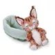 Nici: Alvó hiúz plüssfigura kosárban - 12 cm - . kép