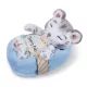 Nici : Peluche léopard des neiges endormi dans un panier - 12 cm - .image