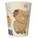 Pahare de hârtie cu model capibara - 250 ml, set de 8 bucăți - .foto