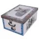 Úložný box s kočičím motivem – 51 × 37 × 24 cm, modrý - .obrázek