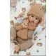 Reborn kisfiú játékbaba barna kötött ruhában kiegészítőkkel – 43 cm - . kép