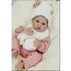 Boneca bebé Reborn menina com cachecol, gorro e acessórios – 43 cm - .Imagem