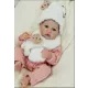 Păpușă bebeluș Reborn fetiță cu fular, căciulă și accesorii – 43 cm - .foto