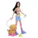 Barbie: Set de Plimbat Câinele pe Role - Păpușă Șatenă - .foto