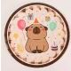 Farfurii de hârtie cu capibara drăgălașă – 23 cm, set de 10 bucăți - .foto