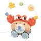 Tooky Toy: Jucărie de tras din lemn, interactivă, în formă de crab - .foto