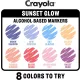 Crayola: Markere pentru artă - Set de carioci în culorile apusului, 8 buc. - .foto