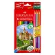 Set creioane colorate Faber-Castell 12+3 bucăți AMBALAJ DETERIORAT - .foto