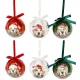 Mikulássapkás labrador mintás karácsonyi díszek - 6 cm-es, gömb, 6 db-os - . kép