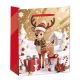Saco de presente com corça e pacotes de oferta estampados - 26 x 32 cm - .Imagem